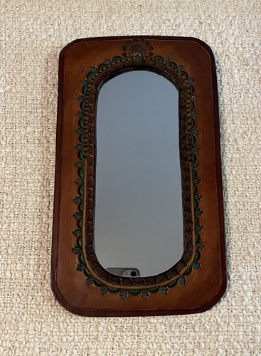 Vintage leather framed mirror - vintage,