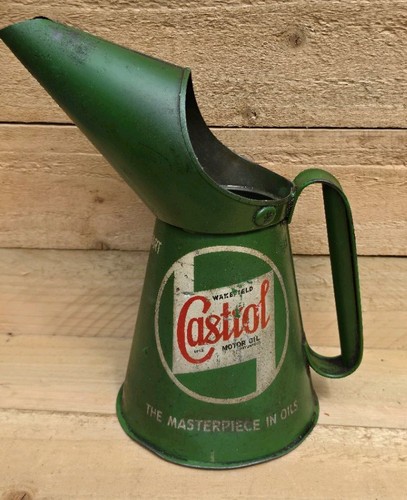 Vintage oil jug pourer castrol - vintage,