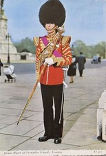 Drum Major Grenadier Guards London Vintage Postcard Postmark 28 September 1968