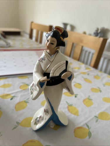 Japanese geisha figurine fan - japanese,
