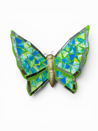 Butterfly mosaic pottery - butterfly, glass