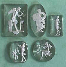 Antique C19th Grand Tour Glass Intaglios / Wax Seals  (5)