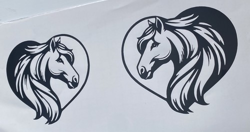 Horse heart decal - horse,