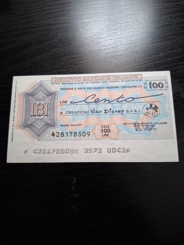 Italy 100 liri walt disney - 100,