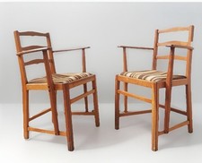 Vtg Mid Century Set Of 2 Ercol Penn Carver Armchairs Dining Chairs 