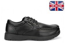 Boys School Shoes Boys Boat Shoes Stubby Boys Black Shoes Lace Up Size 3/4/5/6