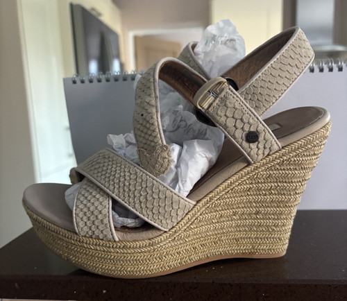 Ugg ankle strap beige platform - strap,