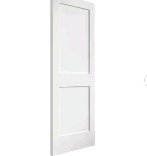 White wood interior room door - white,