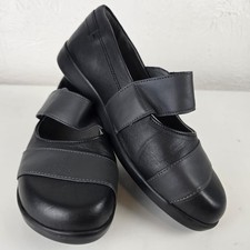 Cosyfeet Women’s Navy Leather Shoes UK 6 Extra Wide Fit Comfort Strap Anti Shock