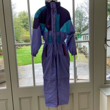 DEGRE 7 Retro 80s 90s Ski Suit All In One Fancy Dress Mens Ladies Large Gb38