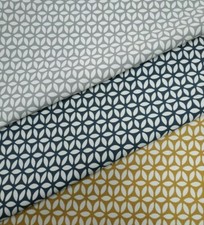 Clarke and Clarke Scandi Geo Geometric 100% Cotton Fabric  Grey, Ochre or Navy