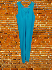 GIRLS ST MICHAEL M&S VINTAGE DANCE LEOTARD AGE 7-8 TURQUOISE FULL LENGTH 128CM