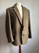 HARRIS TWEED JACKET 38 40 mens green 100% pure new wool JAGLA tailored GLASGOW