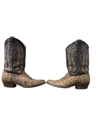Snakeskin western boots - boots, mens