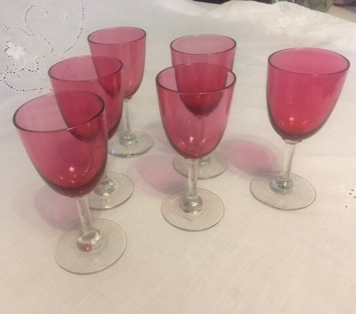 Set vintage cranberry - of, 6