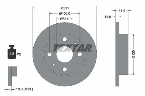 Brake disc solid 92103700 - 2x,