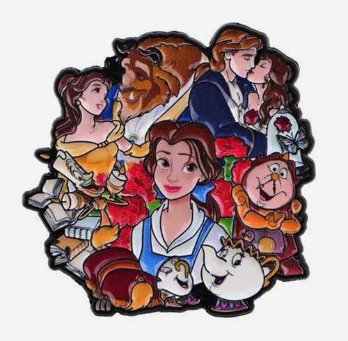 Beauty the beast enamel pin - beauty,