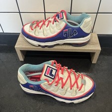 SALE Fila Silva -Size 5 UK  - Retro Trainers - White,Blue, Pink - Cool Sneakers