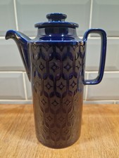 Vintage Hornsea Cobalt Blue Heirloom John Clappison Coffee Pot Perfect & RARE