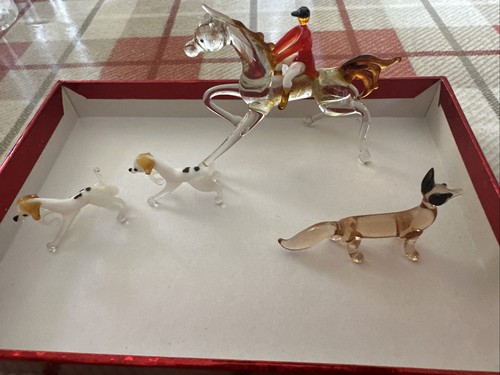Lampwork horse hounds - horse,, hounds,