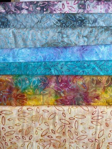 Batik fabric ellipses design - fabric,,