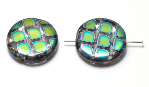 Czech glass peacock - glass, /