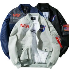 Athletic Mens Outwear Flight Jacket NASA Style Bomber Coat Ma1 Pilot ArmyJacket