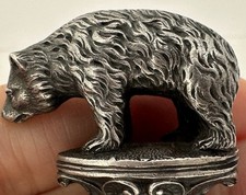 Antique Solid Silver Bear Seal