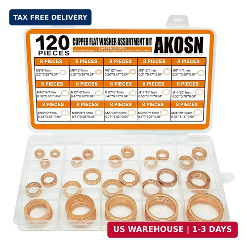 120 pcs copper washers - 120,