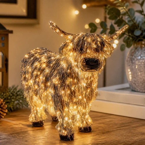 New highland cow statue with - new,