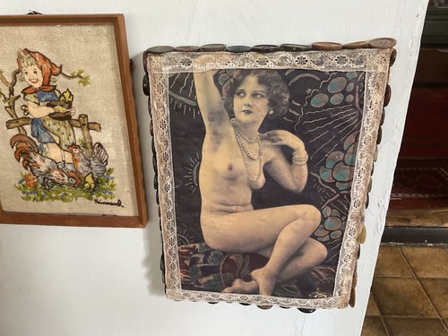 Mixed media naked - woman, on