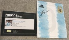 Hand Signed Messi Argentina Shirt Size Large With Certificates Of Authentication