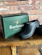 Barbour Quinn Men's Navy Waterproof Slip-On Rubber Wellie Clogs UK Size 11 New