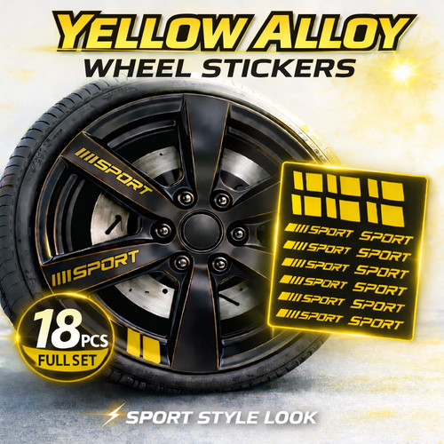 18pcs yellow sport alloy wheel - 18pcs,