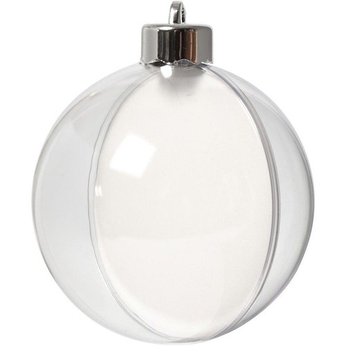 Transparent plastic baubles - transparent,