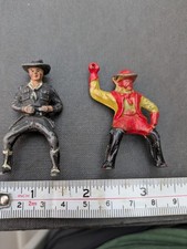 Vintage Hollow Cast Lead Metal Toy Cowboys 1/32 Scale Possible Buffalo Bill Etc
