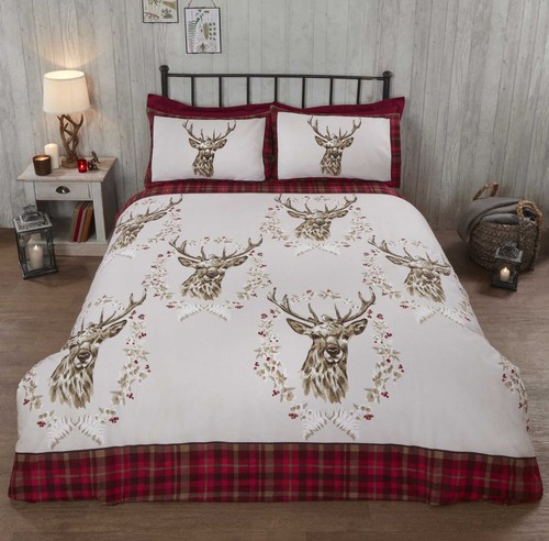 Tartan check stag duvet - check,