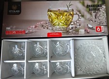 12 Piece Clear Glass Tea Cup &