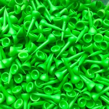 50  X 35MM  HI-VIS GREEN PLASTIC GOLF TEES  35MM   FREE U.K.P&P