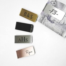 Personalised MONEY CLIP Engraved with Name Birthday Fathers Day Gift for Him Dad
