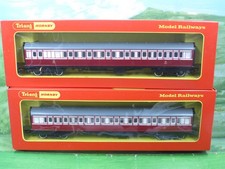 2 x Triang Hornby Caledonian coaches R427 composite & R428 brake - Excellent