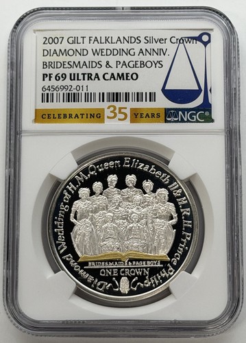 2007 falklands silver crown - silver,