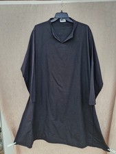 Viking Medieval Flared Tunic Black 2XL XXL Cotton 27" 68cm P2P 48" 120cm Long