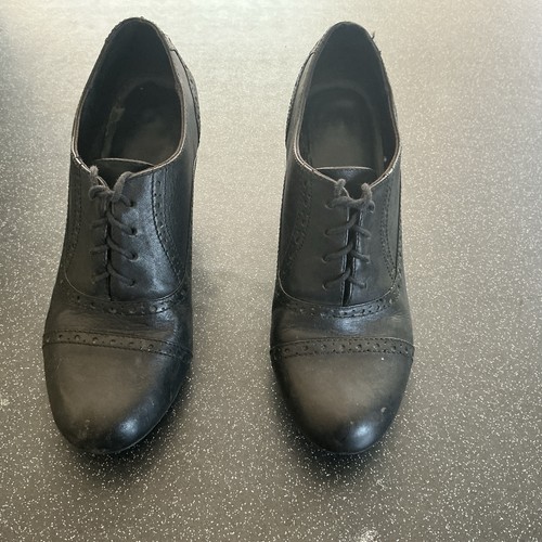 Block brogue heel - block, black