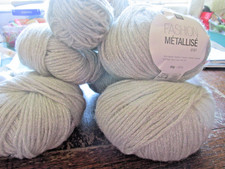 Job Lot - 8 Balls 308g of Rico Fashion Metallise Aran 001 colour, FREE P & P