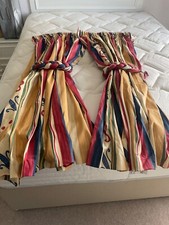 Lovely Multi-Coloured Striped Curtains - 54” deep - Little Used