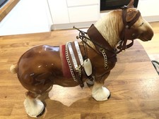 Horse ornament Brown & White Figurine - Gypsy Horse Statue ceramic