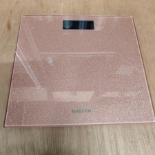 Salter Bathroom Scale Digital LCD Display Glass Platform Silver Glitter - NO BOX