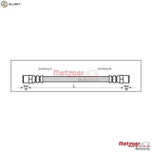 Brake hose 4110594 for volvo - brake,