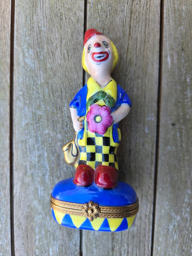 Limoges clown with saxophone - clown,